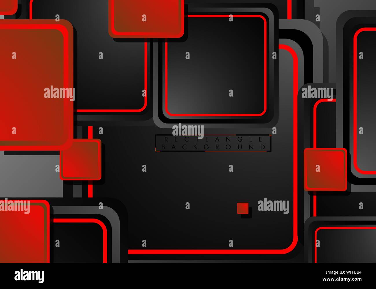 Black and red neon squares abstract hi-tech background. Vector ...