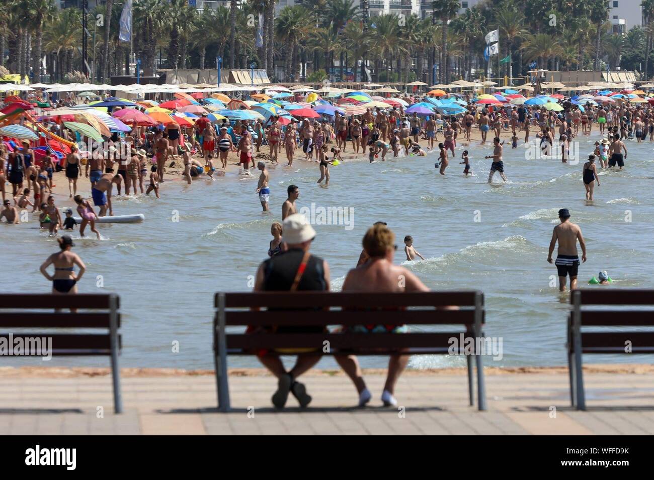 Salou Spain 31st Aug 2019 Thousands Are Seen At Llevant