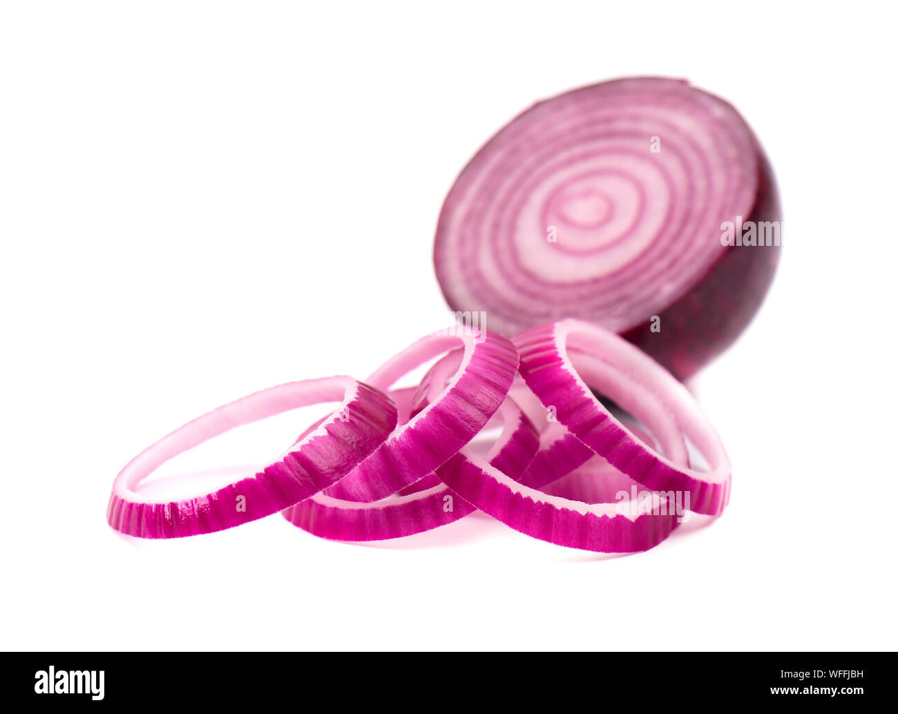 Sliced red onion isolated on white background Stock Photo - Alamy