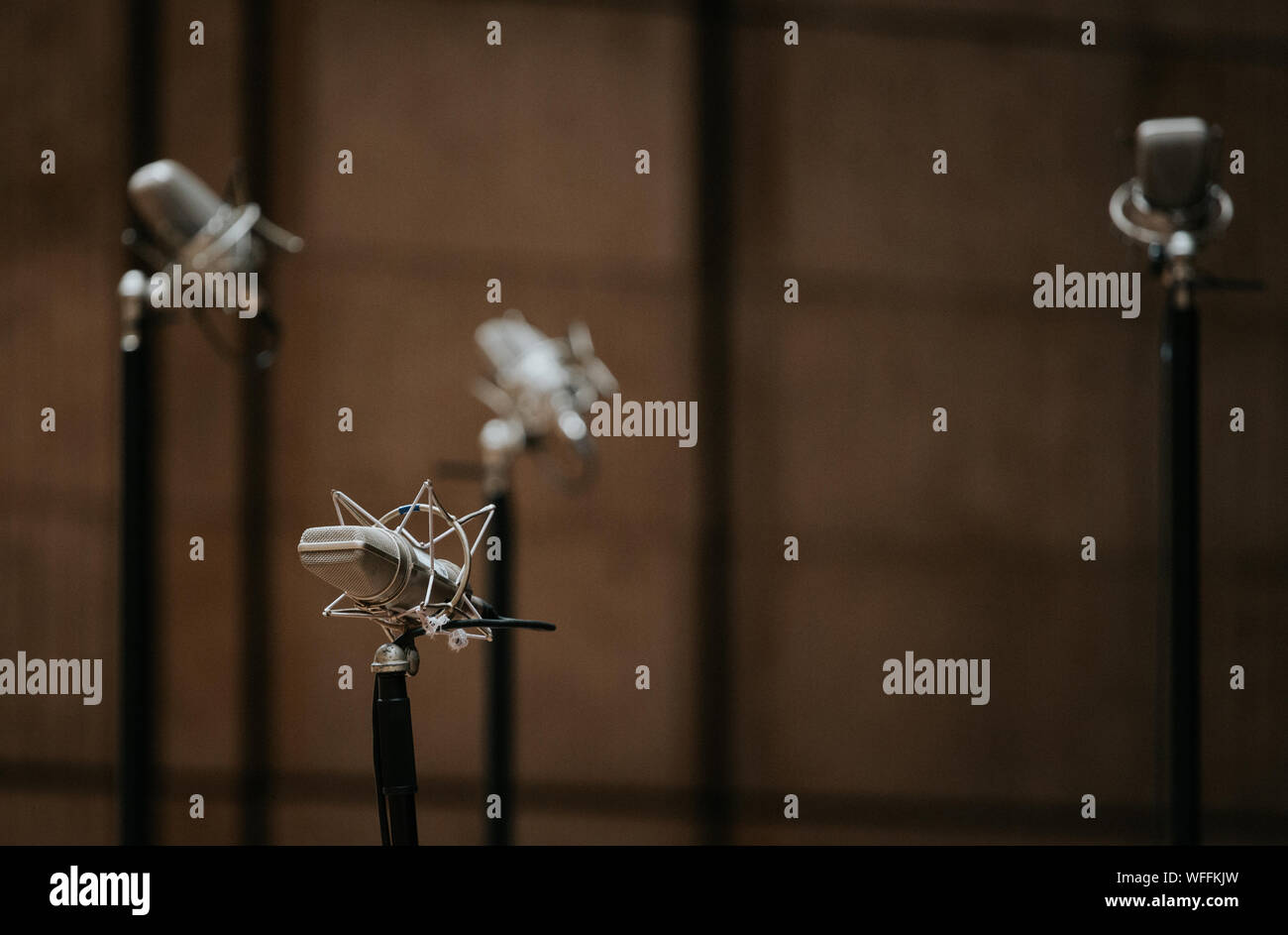 Microphones In Recording Studio Stock Photo Alamy