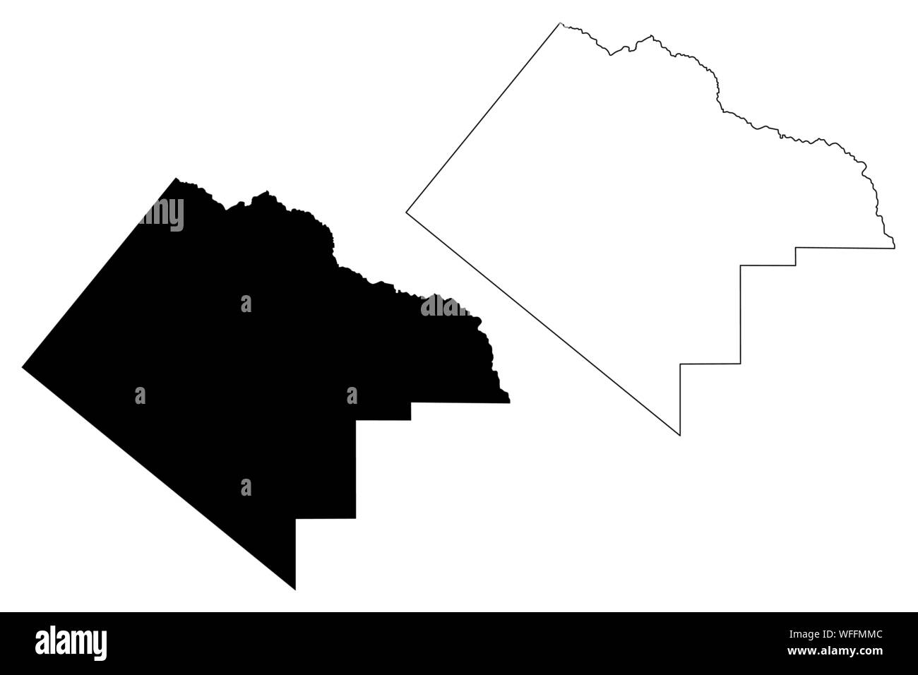 Pecos County, Texas (Counties in Texas, United States of America,USA, U.S., US) map vector illustration, scribble sketch Pecos map Stock Vector