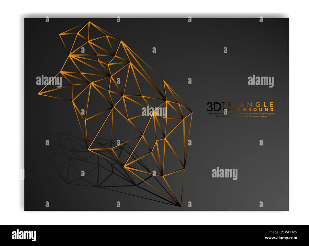 3D TRIANGLE LINE BACKGROUND . GRADIENT BLACK ORANGE Stock Vector Image ...