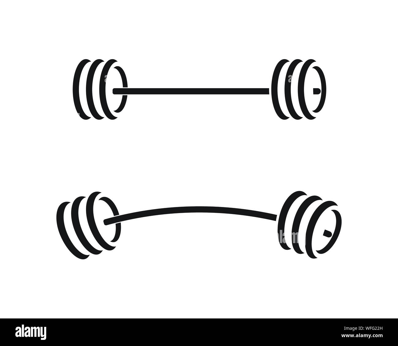 Barbel Dumbbell Gym Icon Logo Template Gym Badge Fitness Logo