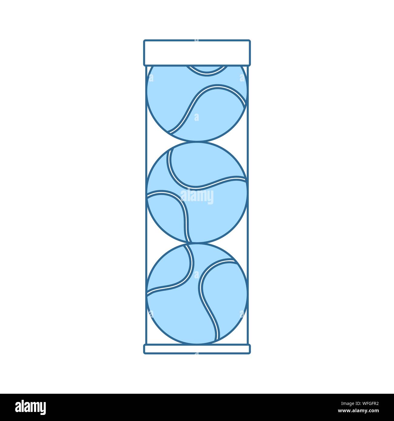 Tennis Ball Container Icon. Thin Line With Blue Fill Design. Vector ...