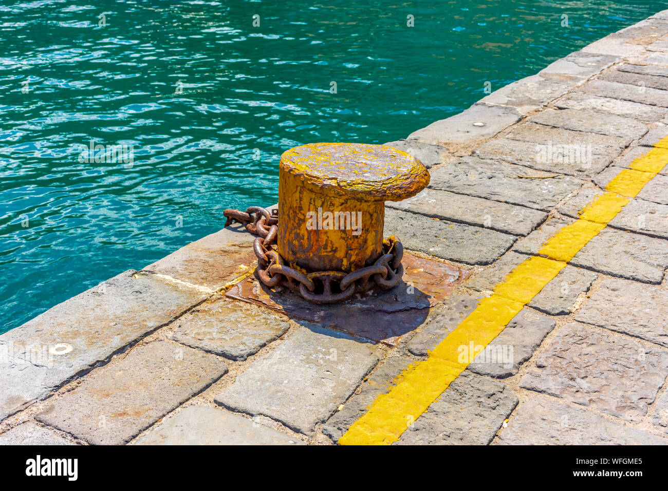 Italy, Sorrento, bollard in the port Stock Photo - Alamy