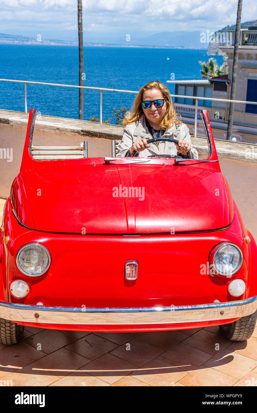 Italy, Sorrento, section of a model of vintage car Stock Photo Alamy