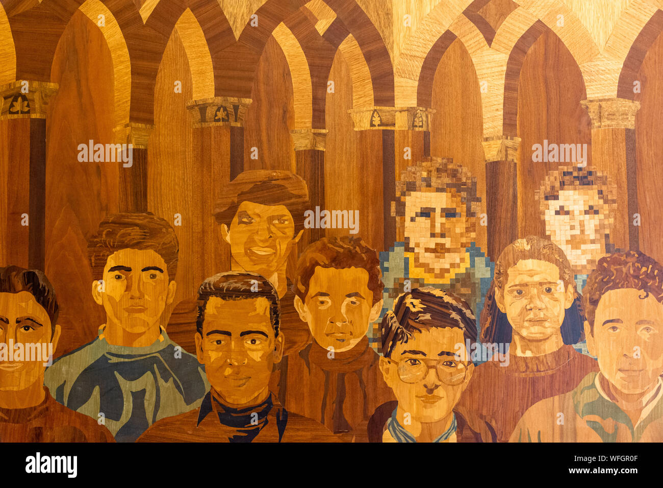 Italy, Sorrento, display of wood inlay artefact Stock Photo Alamy