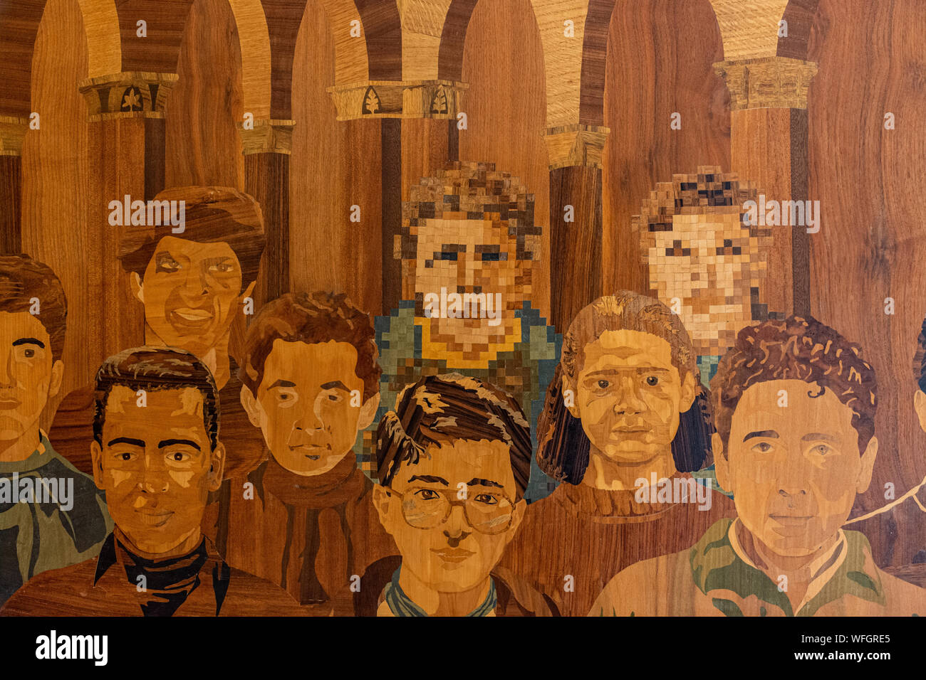 Italy, Sorrento, display of wood inlay artefact Stock Photo Alamy