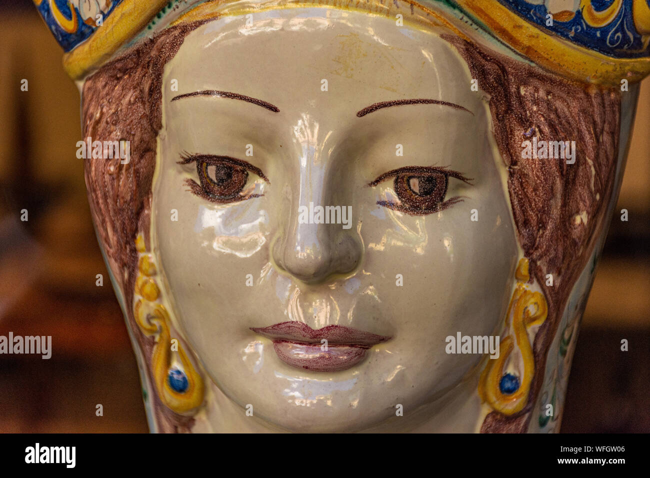 Italy, Sorrento, exhibition of ceramic artifacts typical of the area ...