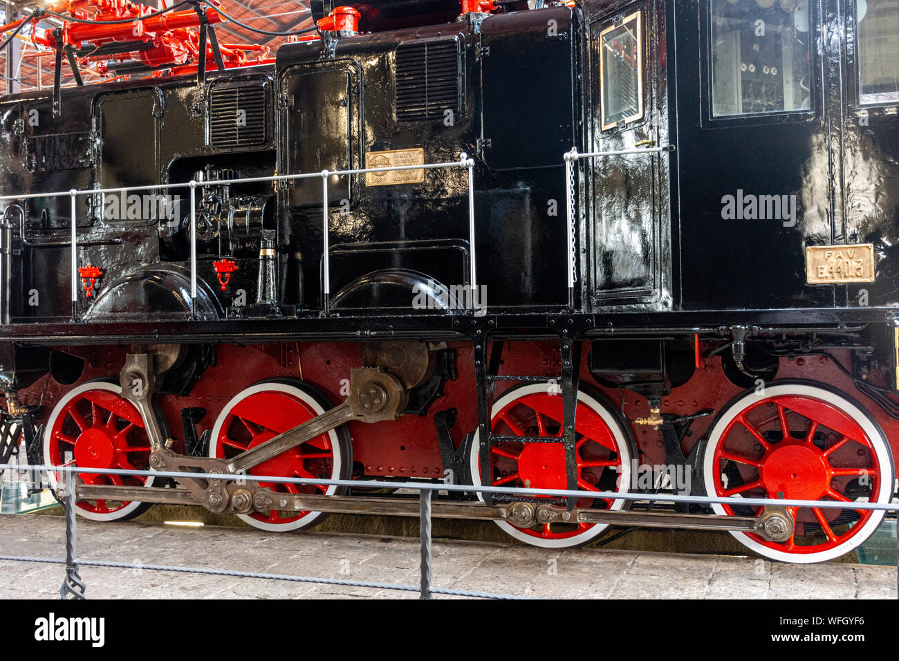 Details of restored antique steam locomotive Stock Photo - Alamy