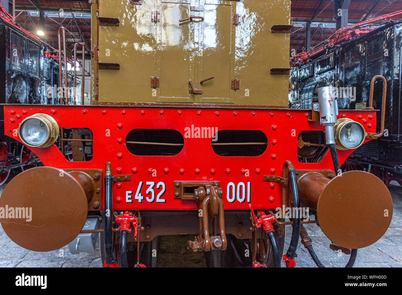 Details of restored antique steam locomotive Stock Photo - Alamy