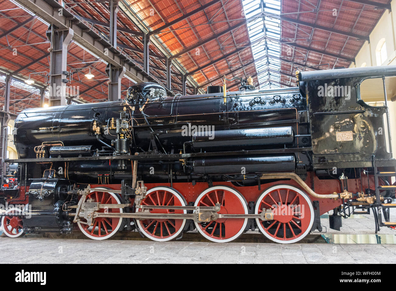 Details of restored antique steam locomotive Stock Photo - Alamy