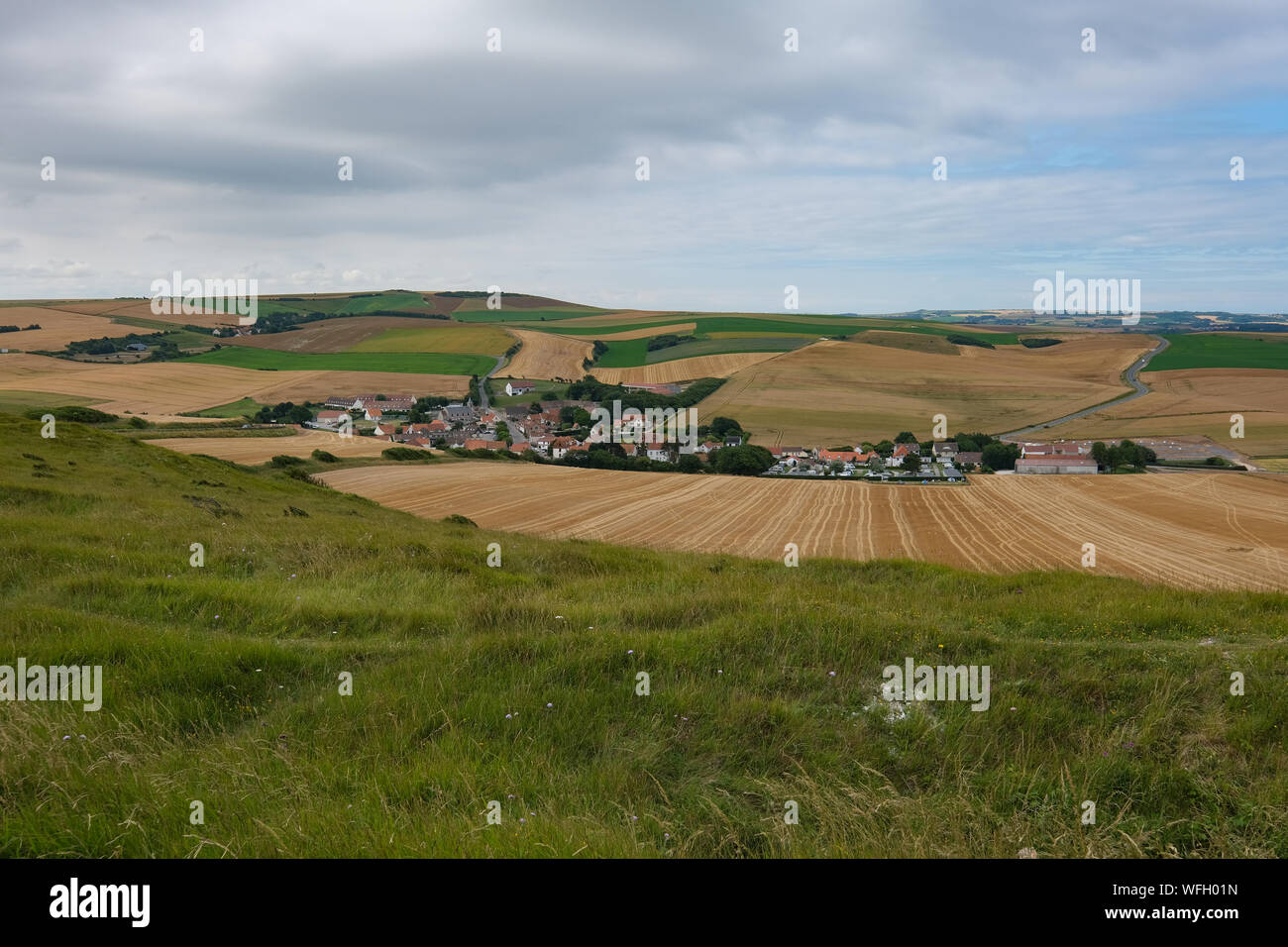 Rural landscape, Escalles, Cap Blanc-Nez, Pas-de-Calais, Hauts-de-France, France Stock Photo
