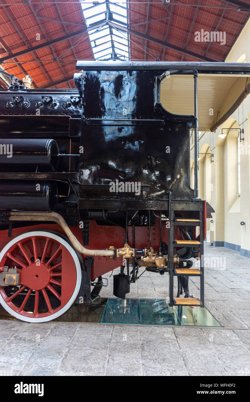Details of restored antique steam locomotive Stock Photo - Alamy