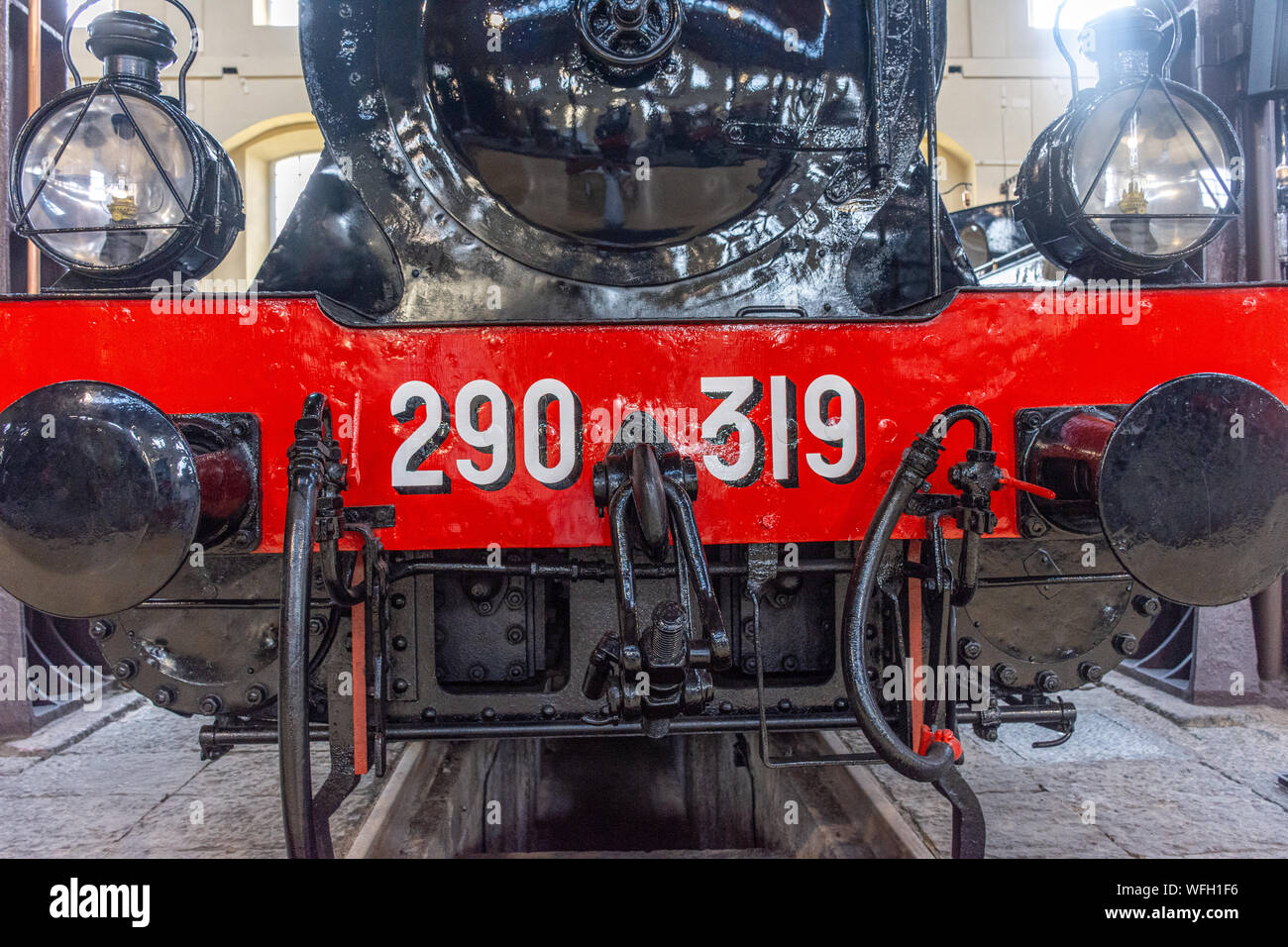 Details of restored antique steam locomotive Stock Photo - Alamy