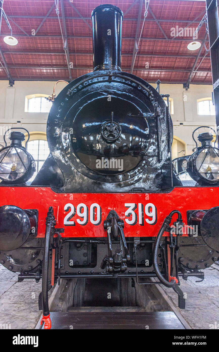 Details of restored antique steam locomotive Stock Photo - Alamy