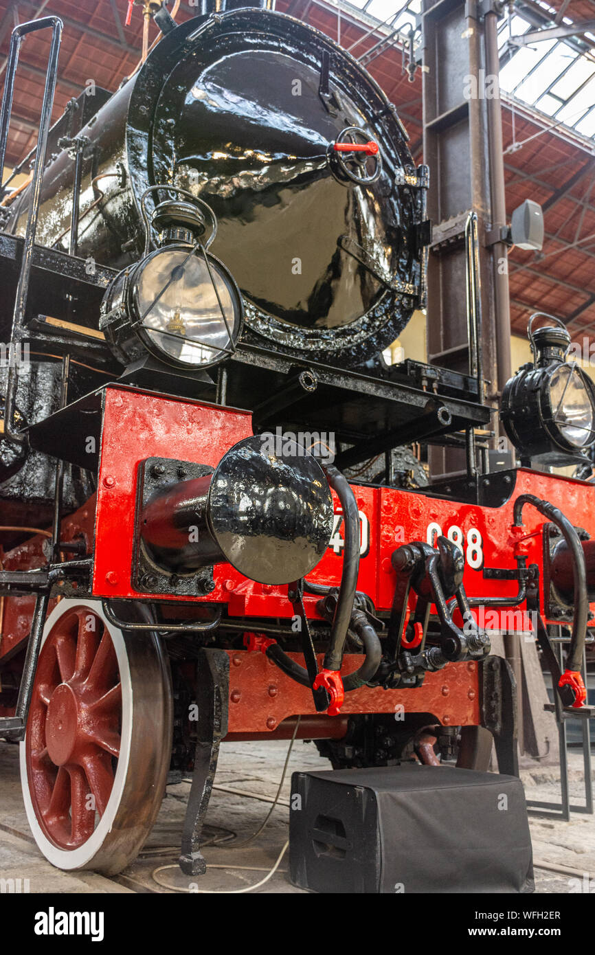 Details of restored antique steam locomotive Stock Photo - Alamy
