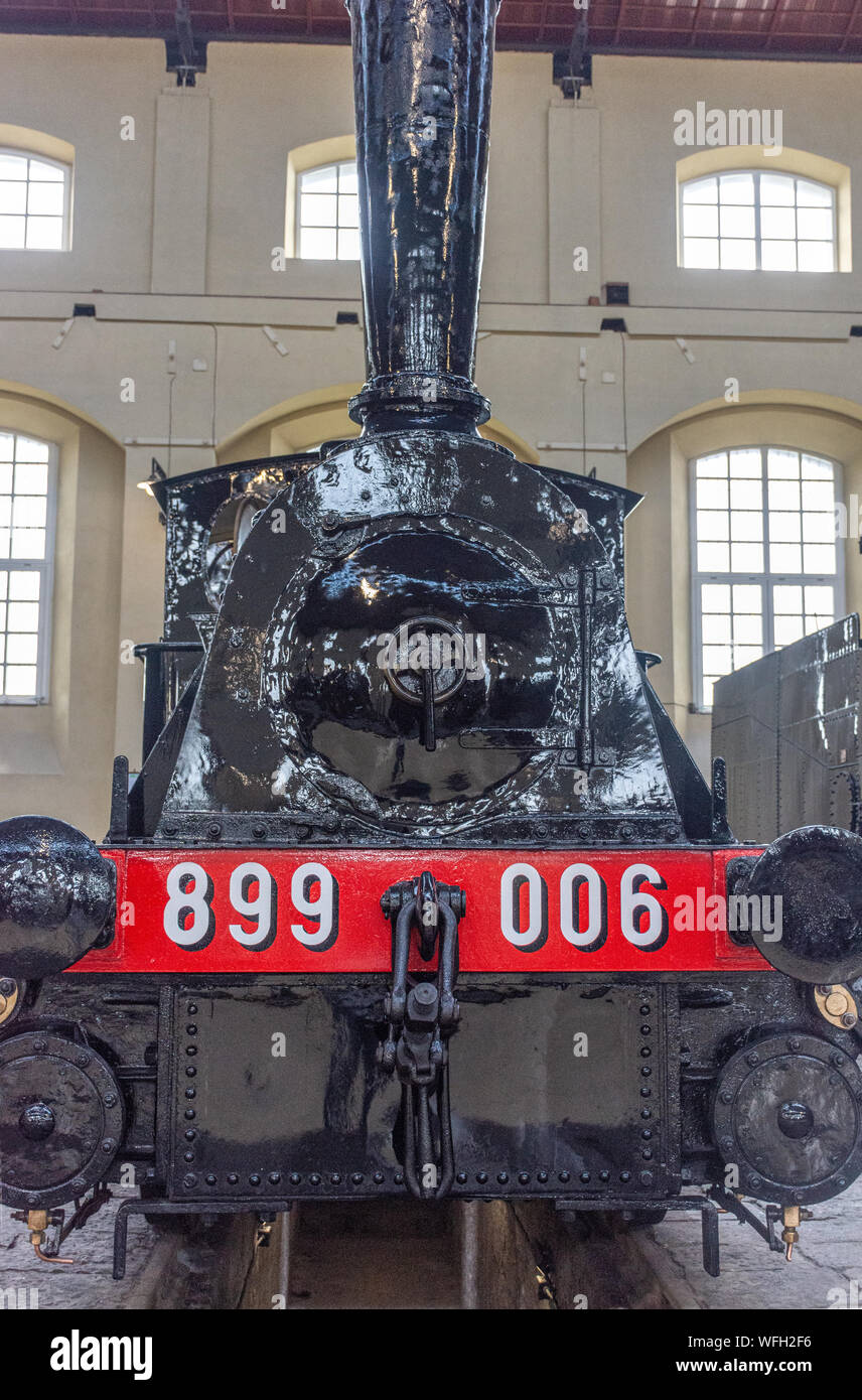 Details of restored antique steam locomotive Stock Photo - Alamy
