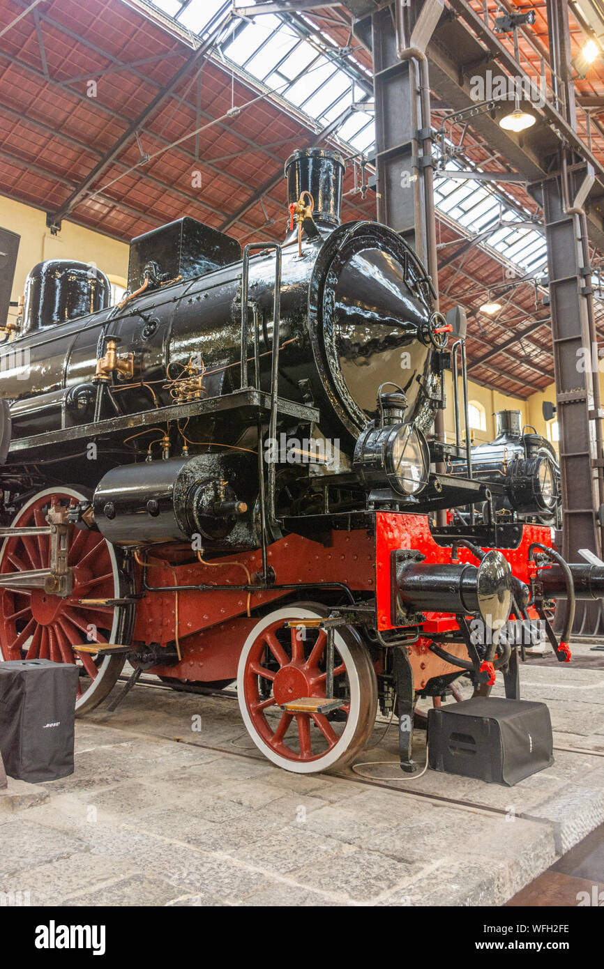 Details of restored antique steam locomotive Stock Photo - Alamy