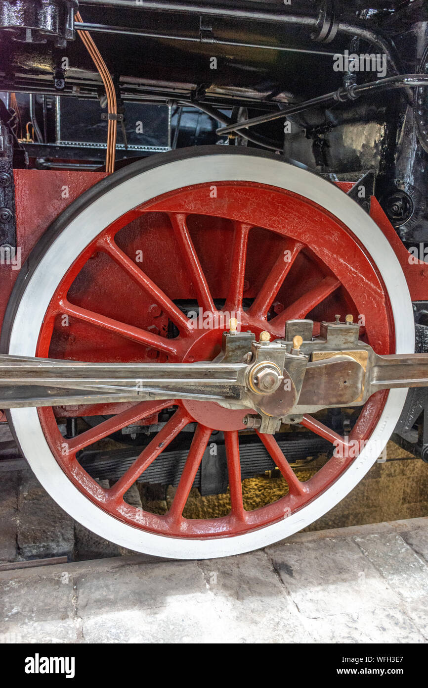 Details of restored antique steam locomotive Stock Photo - Alamy