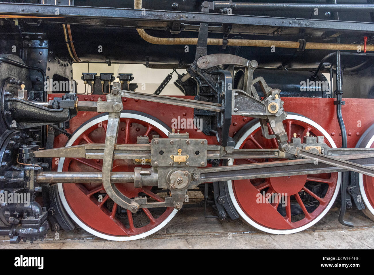 Details of restored antique steam locomotive Stock Photo - Alamy