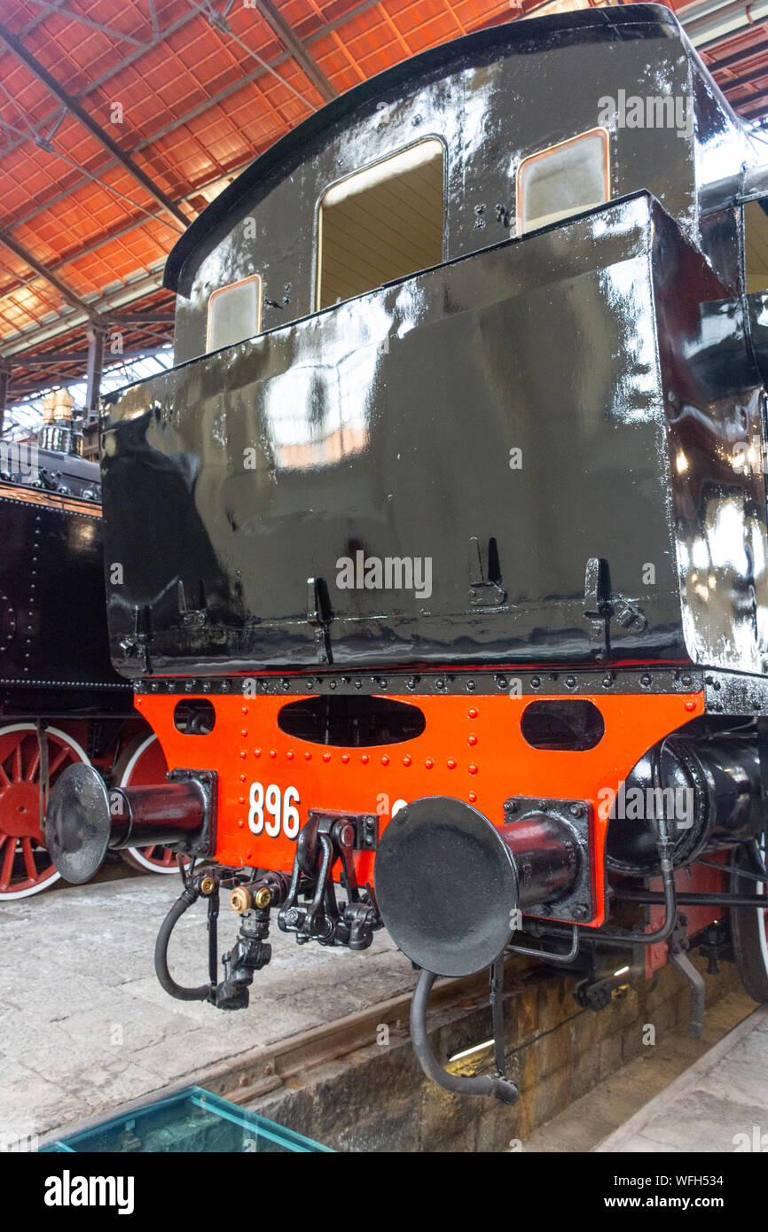 Details of restored antique steam locomotive Stock Photo - Alamy