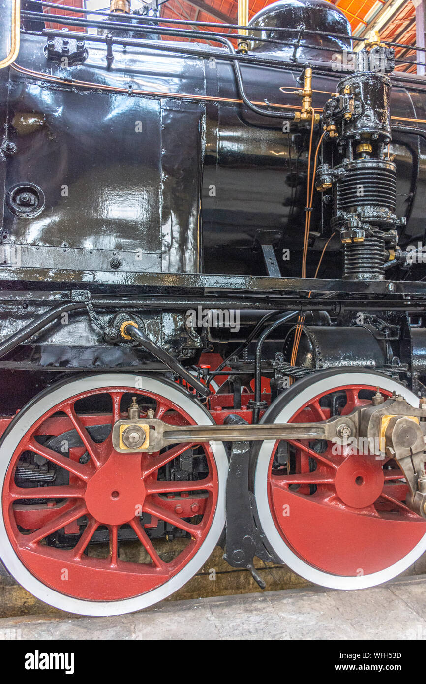 Details of restored antique steam locomotive Stock Photo - Alamy