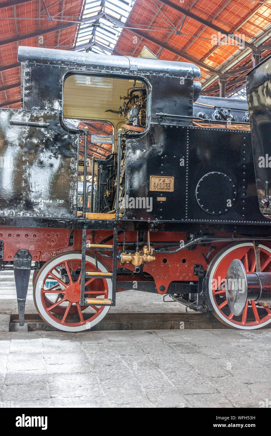 Details of restored antique steam locomotive Stock Photo - Alamy