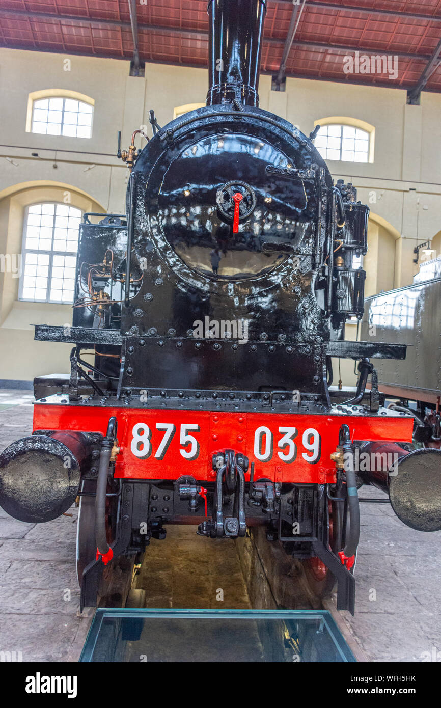 Details of restored antique steam locomotive Stock Photo - Alamy