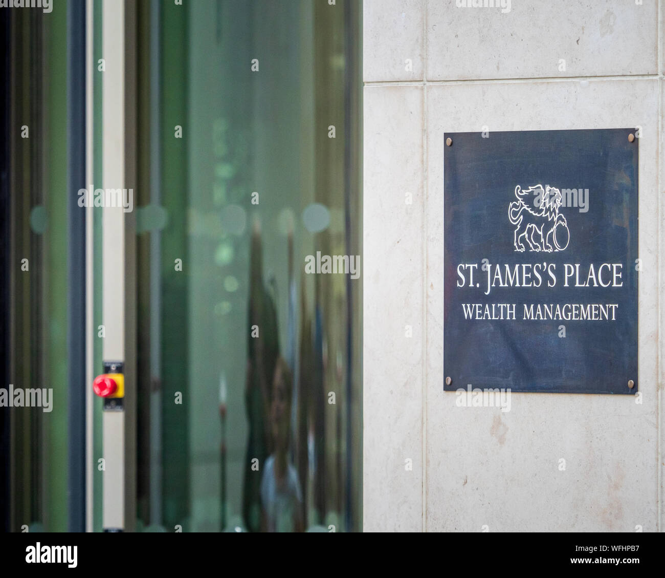 St James's Place Wealth Management company in the City of London Financial District. Stock Photo