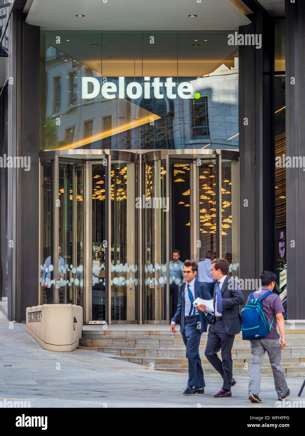 Deloitte HQ London. Deloitte UK and North West Europe headquarters at 1 New Street Square Central London. Deloitte Touche Tohmatsu Limited London HQ. Stock Photo