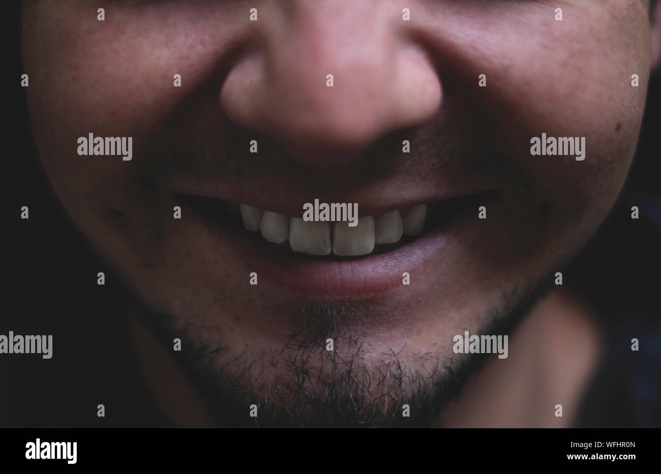 Smile mouth close up man hi-res stock photography and images - Alamy