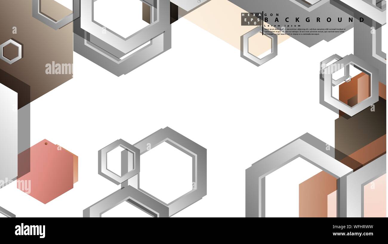 Abstract geometric background with hexagons skin color composition. Vector illustration Stock Vector