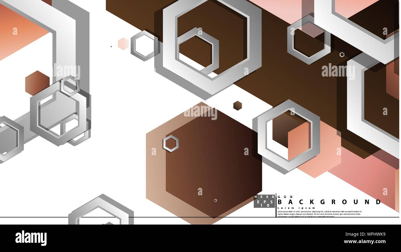 Abstract geometric background with hexagons skin color composition. Vector illustration Stock Vector