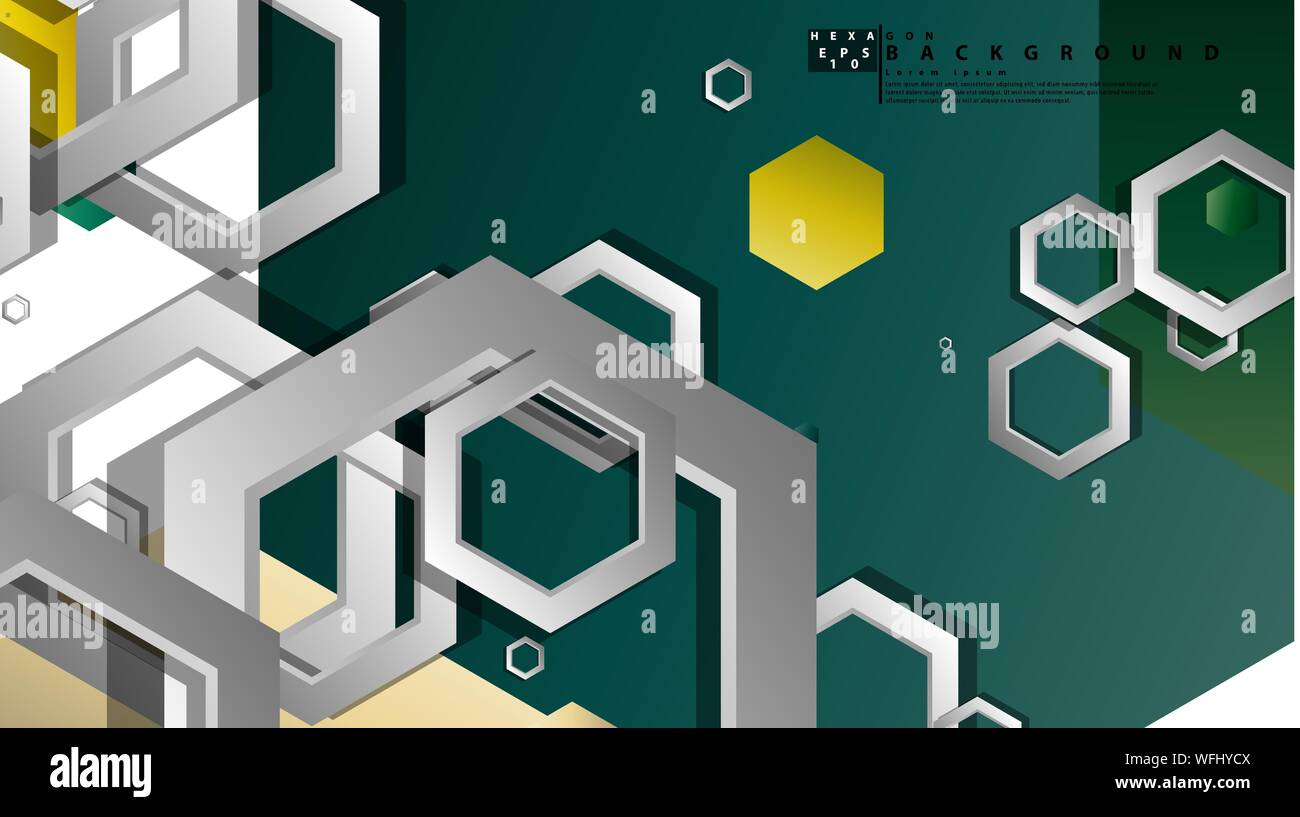 Abstract geometric background with hexagons, foliage color composition. Vector illustration Stock Vector