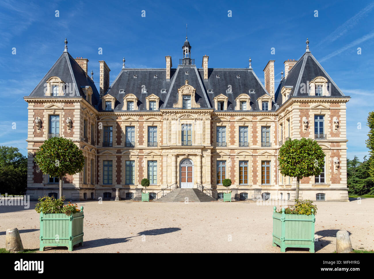 Entrance to Chateau de Sceaux - Hauts-de-Seine, France Stock Photo