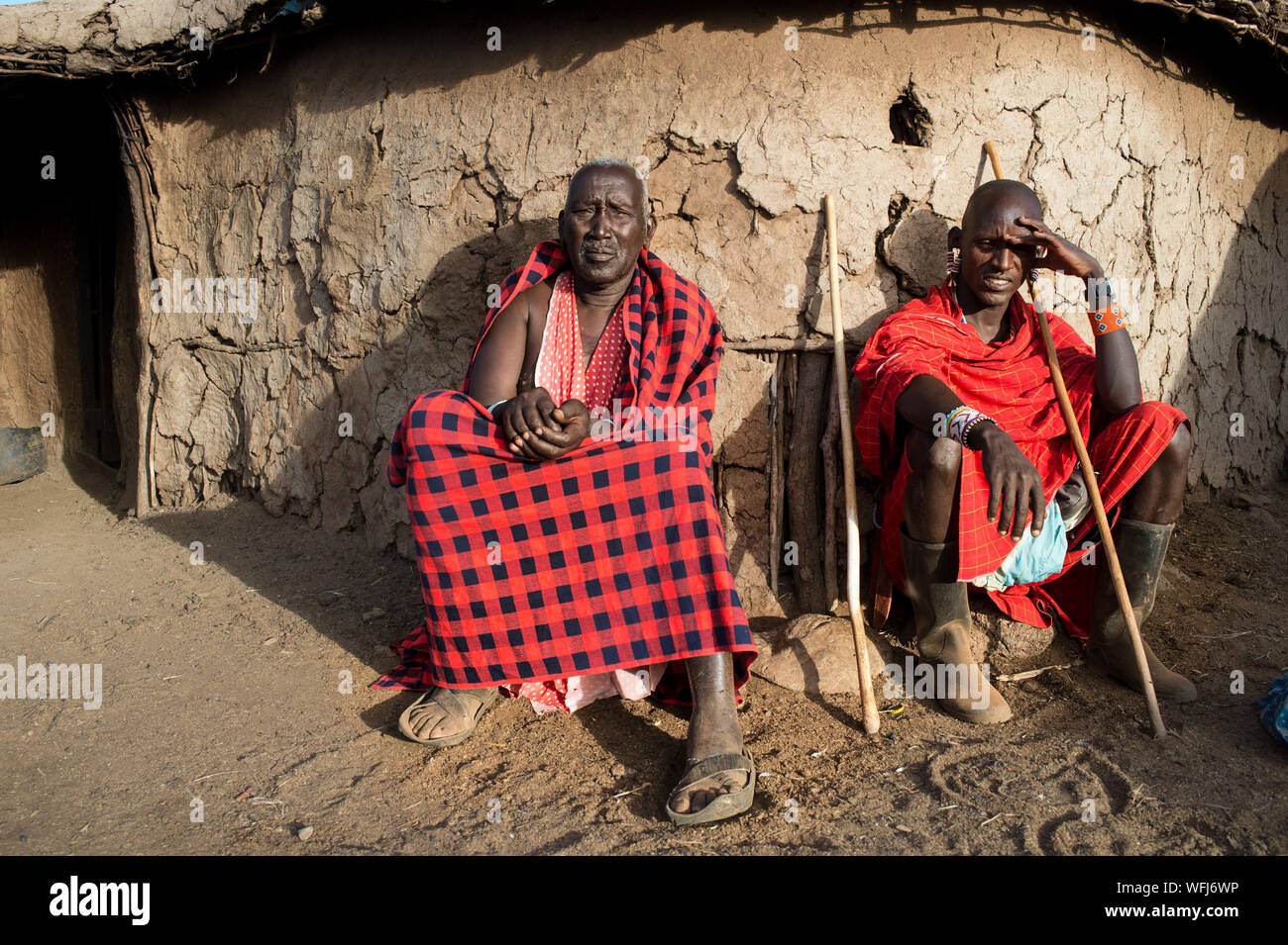 Masai Tribe, Amboseli National Park, Kenya Stock Photo