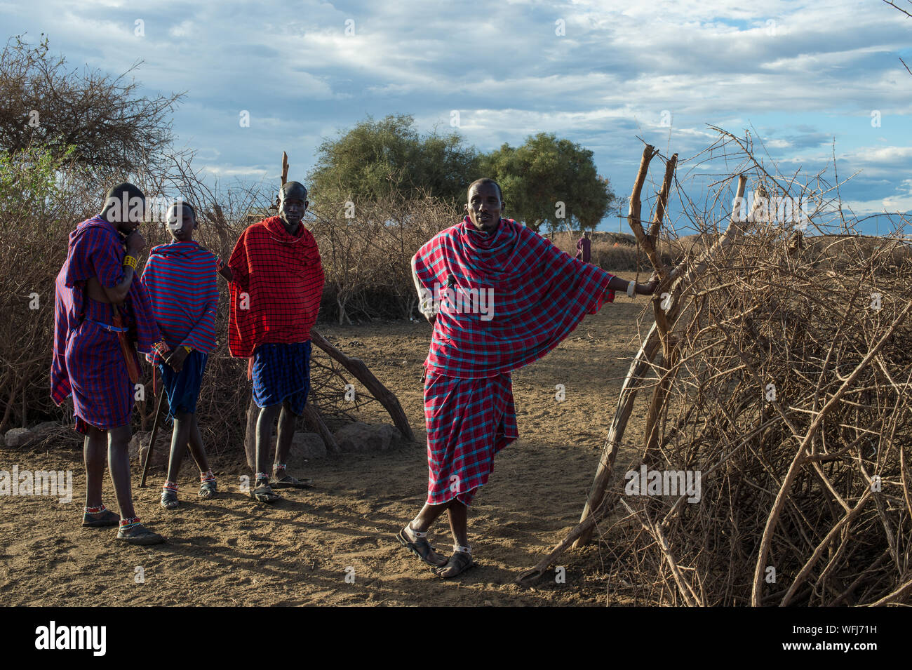 Masai Tribe, Amboseli National Park, Kenya Stock Photo