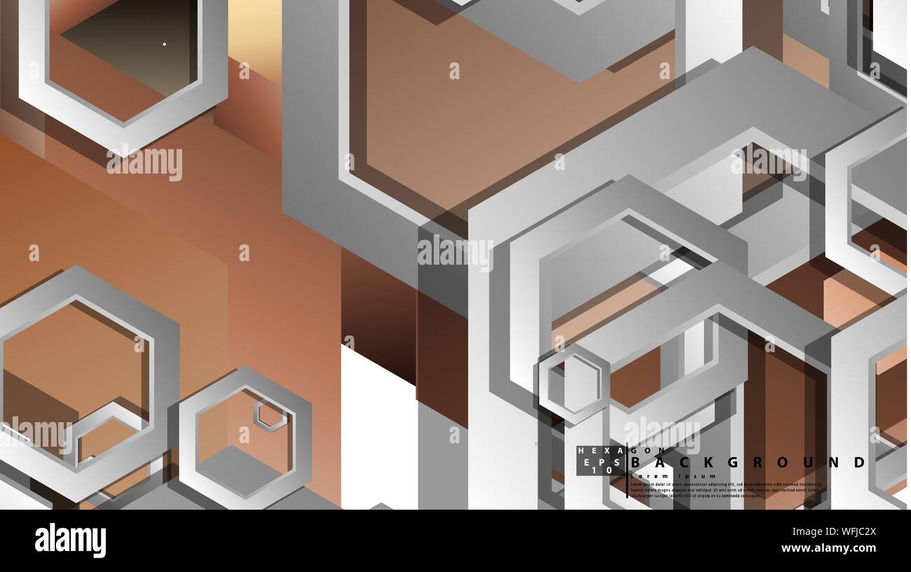 Abstract geometric background with hexagons skin color composition. Vector illustration Stock Vector