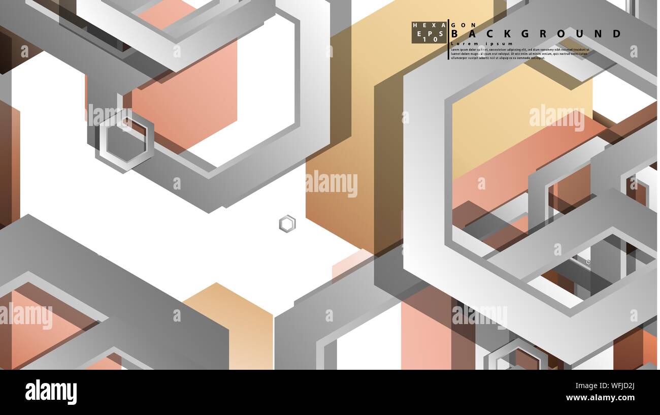 Abstract geometric background with hexagons skin color composition. Vector illustration Stock Vector