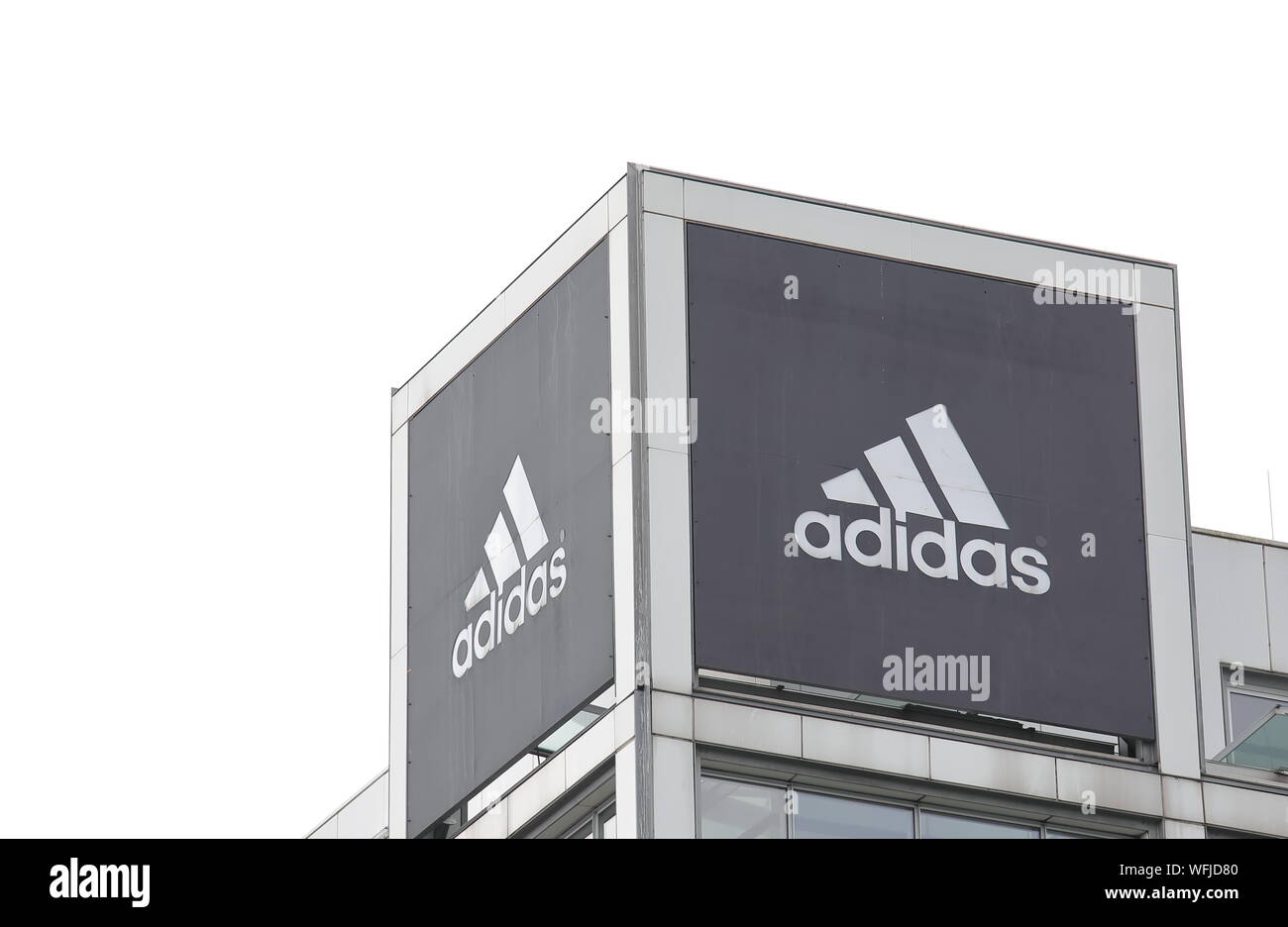 Adidas company logo Stock Photo - Alamy