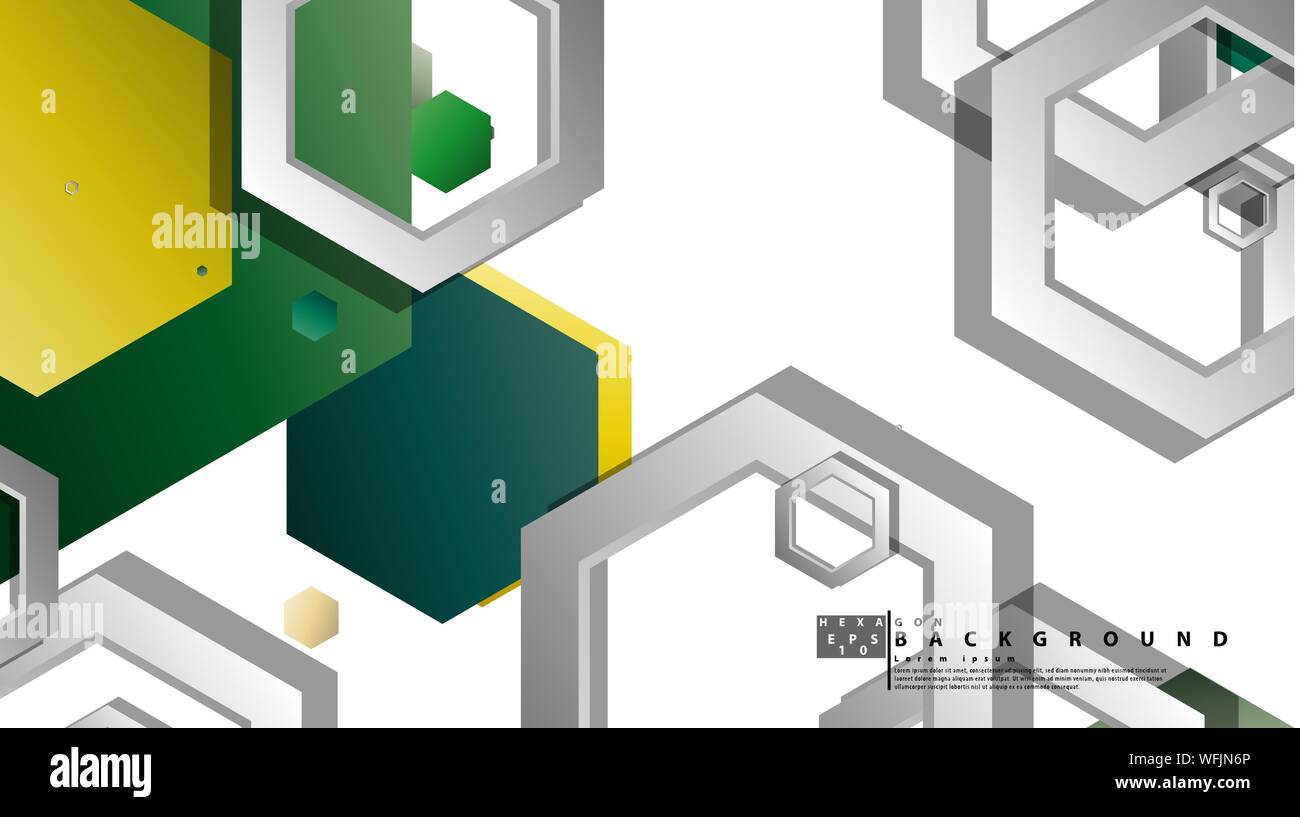 Abstract geometric background with hexagons, foliage color composition. Vector illustration Stock Vector