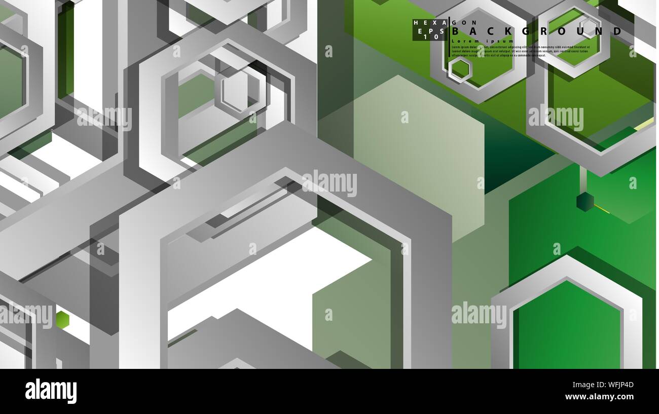 Abstract geometric background with hexagons, foliage color composition. Vector illustration Stock Vector