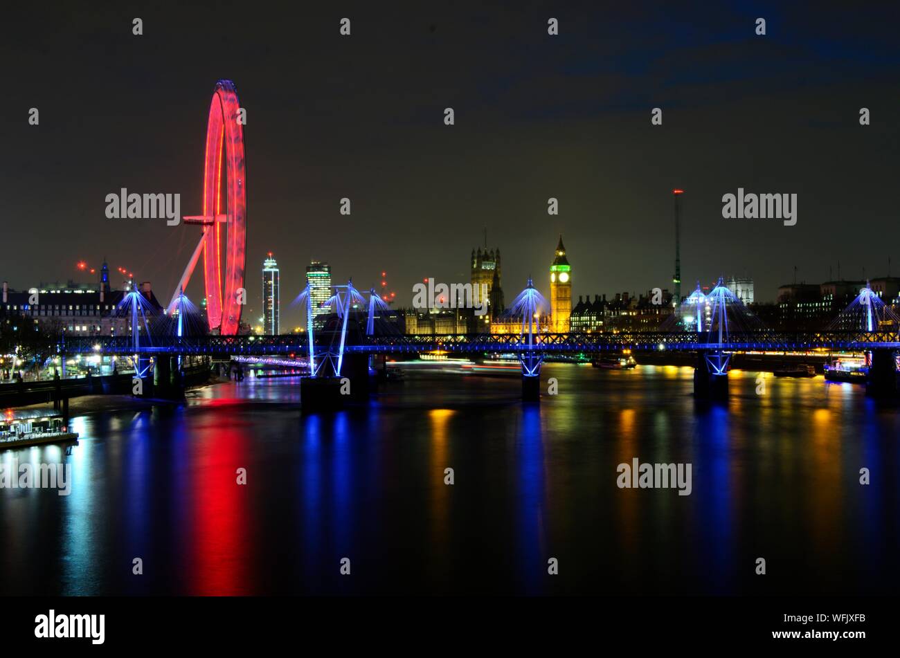 Westminster Skyline from Waterloo Bridge in London, England Stock Photo