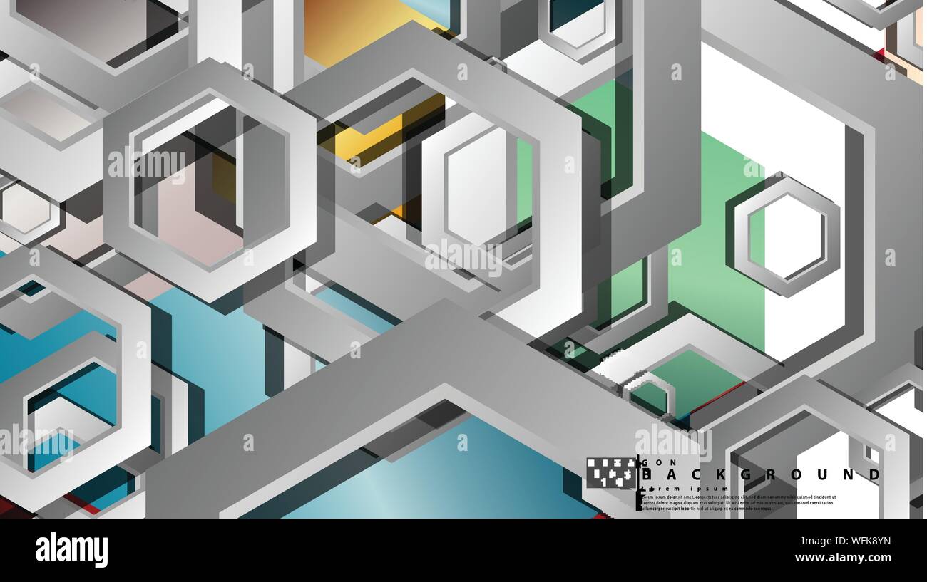 Abstract geometric background with hexagon jewels color compositions ...