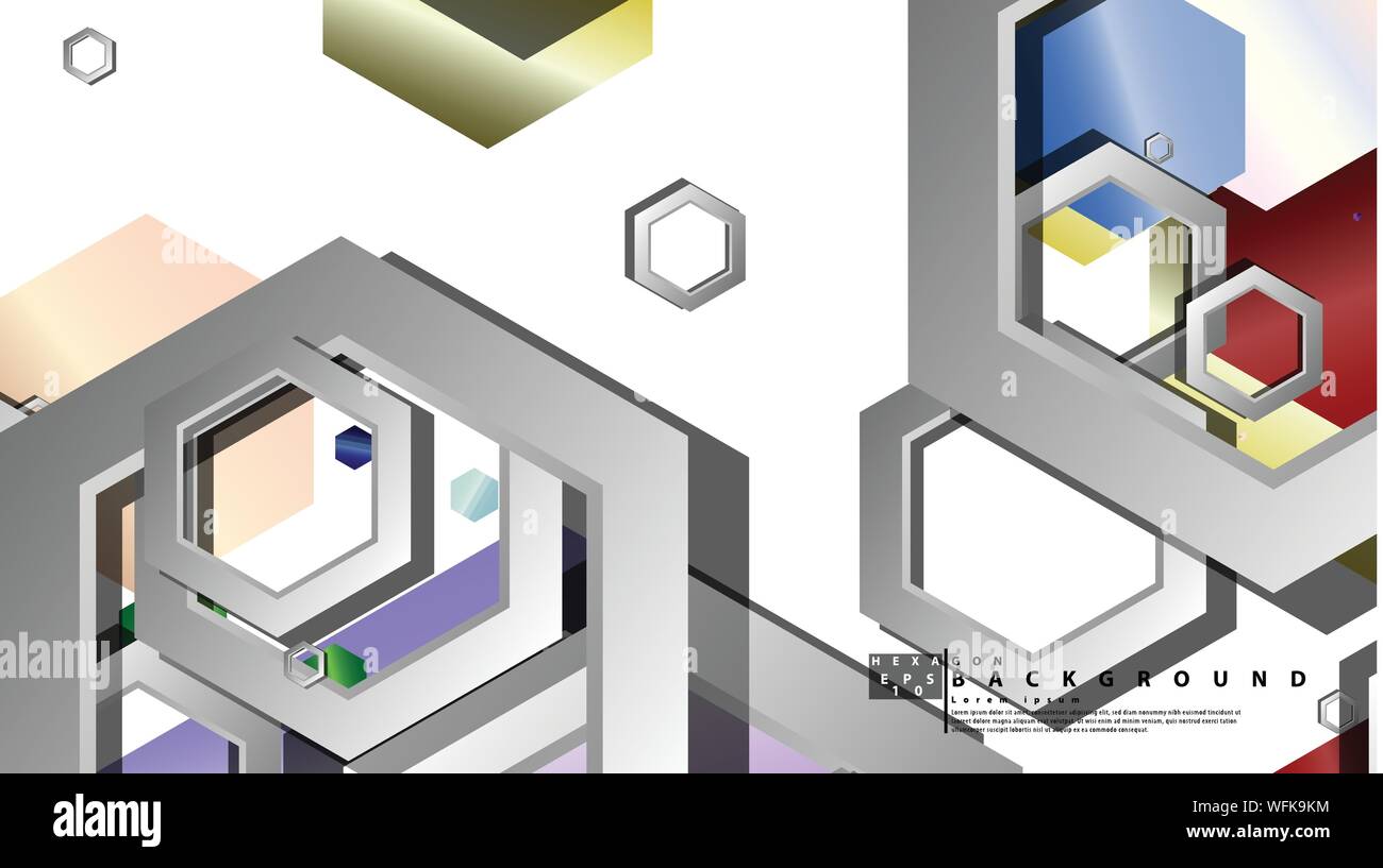Abstract geometric background with hexagon jewels color compositions ...