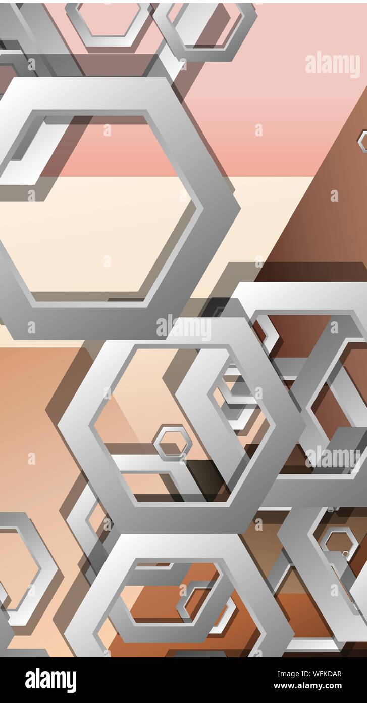 Abstract geometric background with hexagons skin color composition. Vector illustration Stock Vector