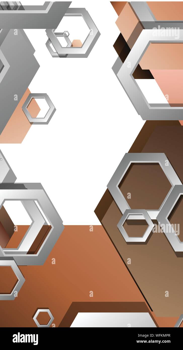 Abstract geometric background with hexagons skin color composition. Vector illustration Stock Vector