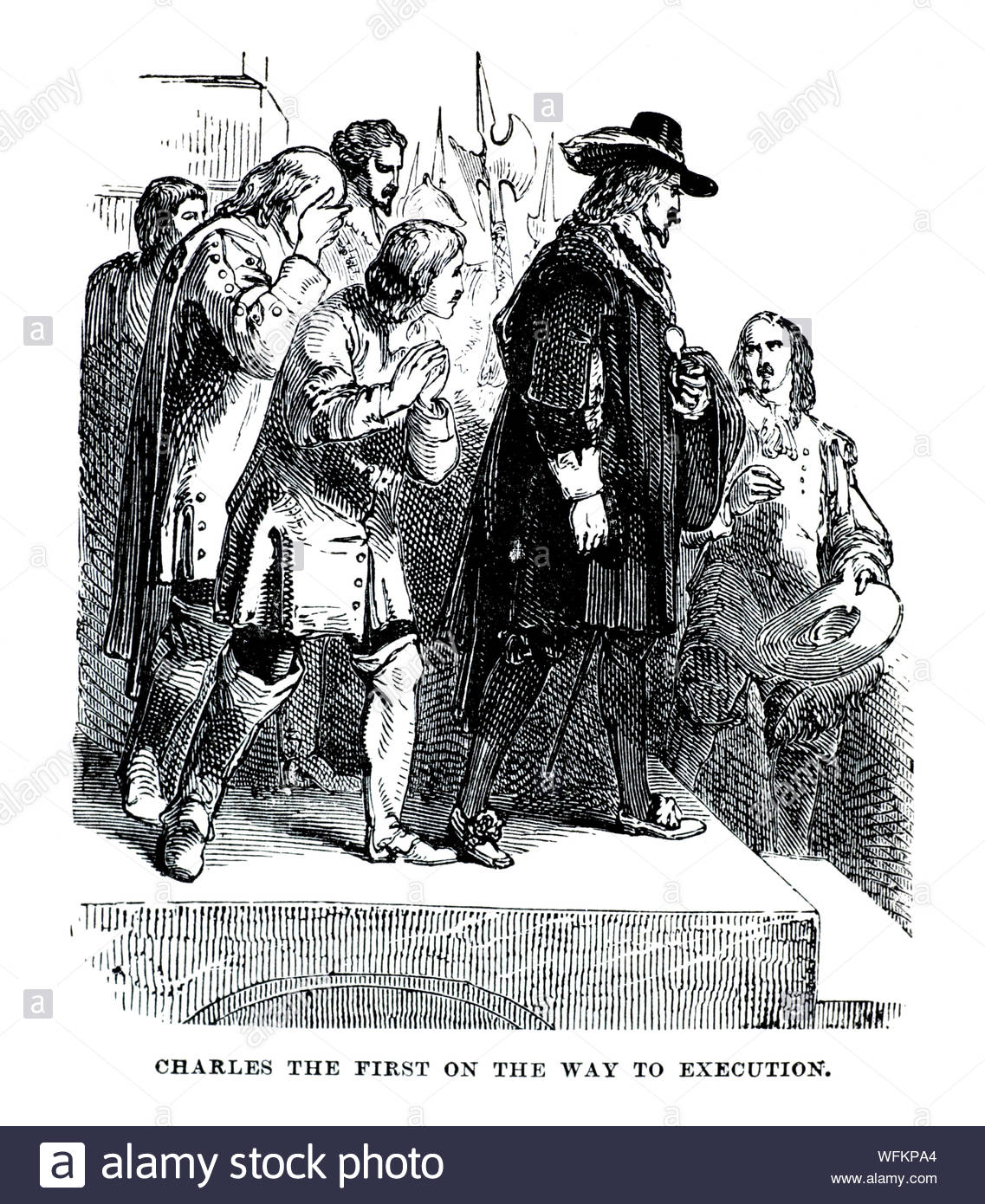 King Charles I being summoned to his execution on 30th January 1649, vintage illustration from 1900 Stock Photo