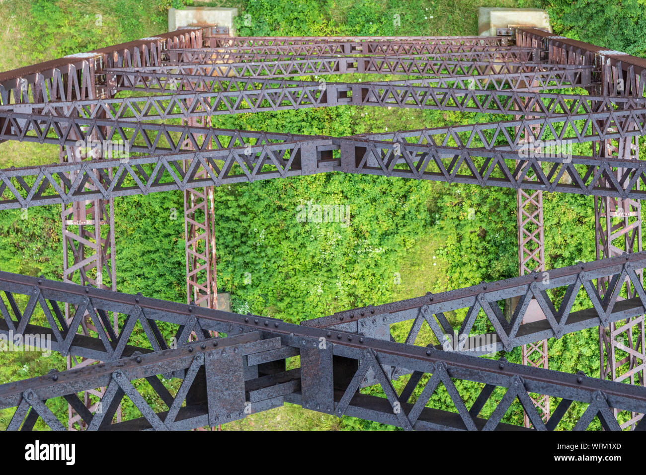 KANE, PA, USA9 AUGUST 18 Kinzua Bridge, destroyed by a tornado in 2003. Image is shot from